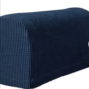 Navy Blue Jacquard Stretch Armrest Slipcover
